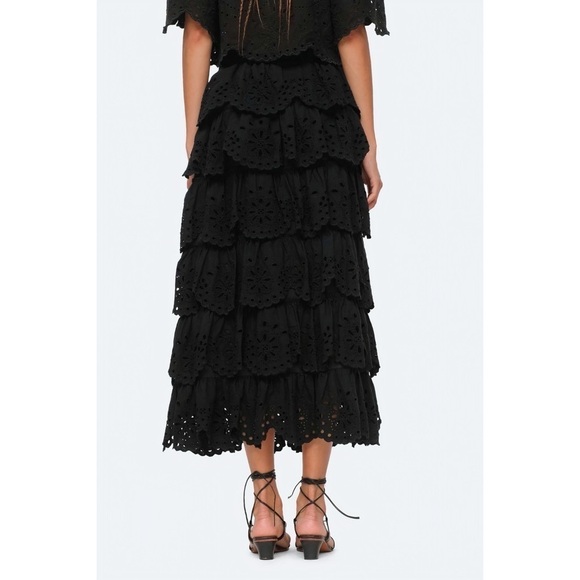 NWT SEA New York Midi Tiered Eyelet Tali Ruffle Skirt - Picture 6 of 8